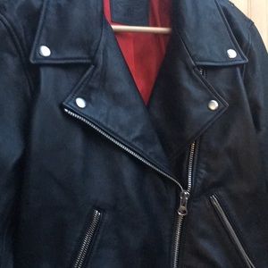 Black leather biker jacket LEVI sz M